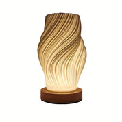 Lampa stołowa USB z drewnianą podstawą