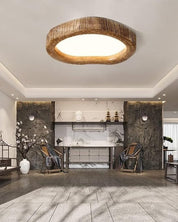 Rustykalna Lampa Sufitowa LED w Stylu Drewna