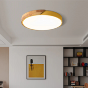 Skandynawska drewniana lampa sufitowa LED