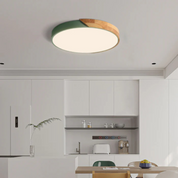 Skandynawska drewniana lampa sufitowa LED