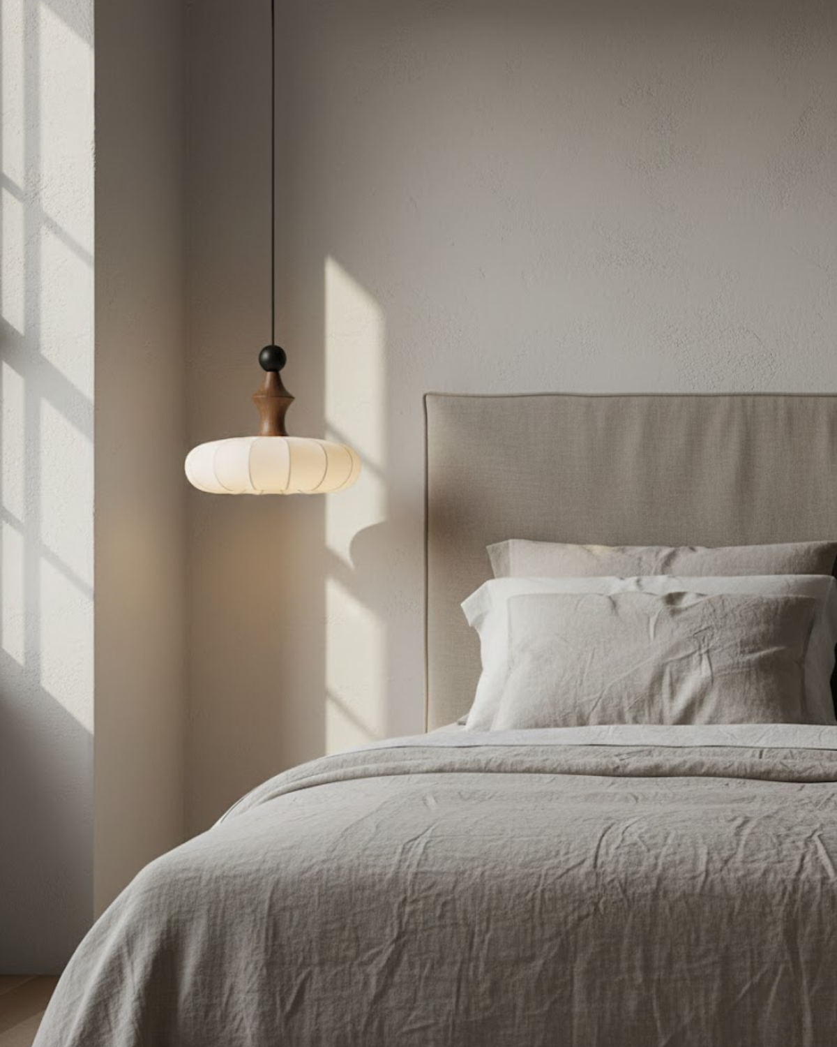 Trójkolorowa Lampa Sufitowa LED | Drewniana Podstawa