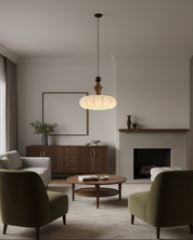 Trójkolorowa Lampa Sufitowa LED | Drewniana Podstawa