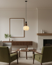 Trójkolorowa Lampa Sufitowa LED | Drewniana Podstawa