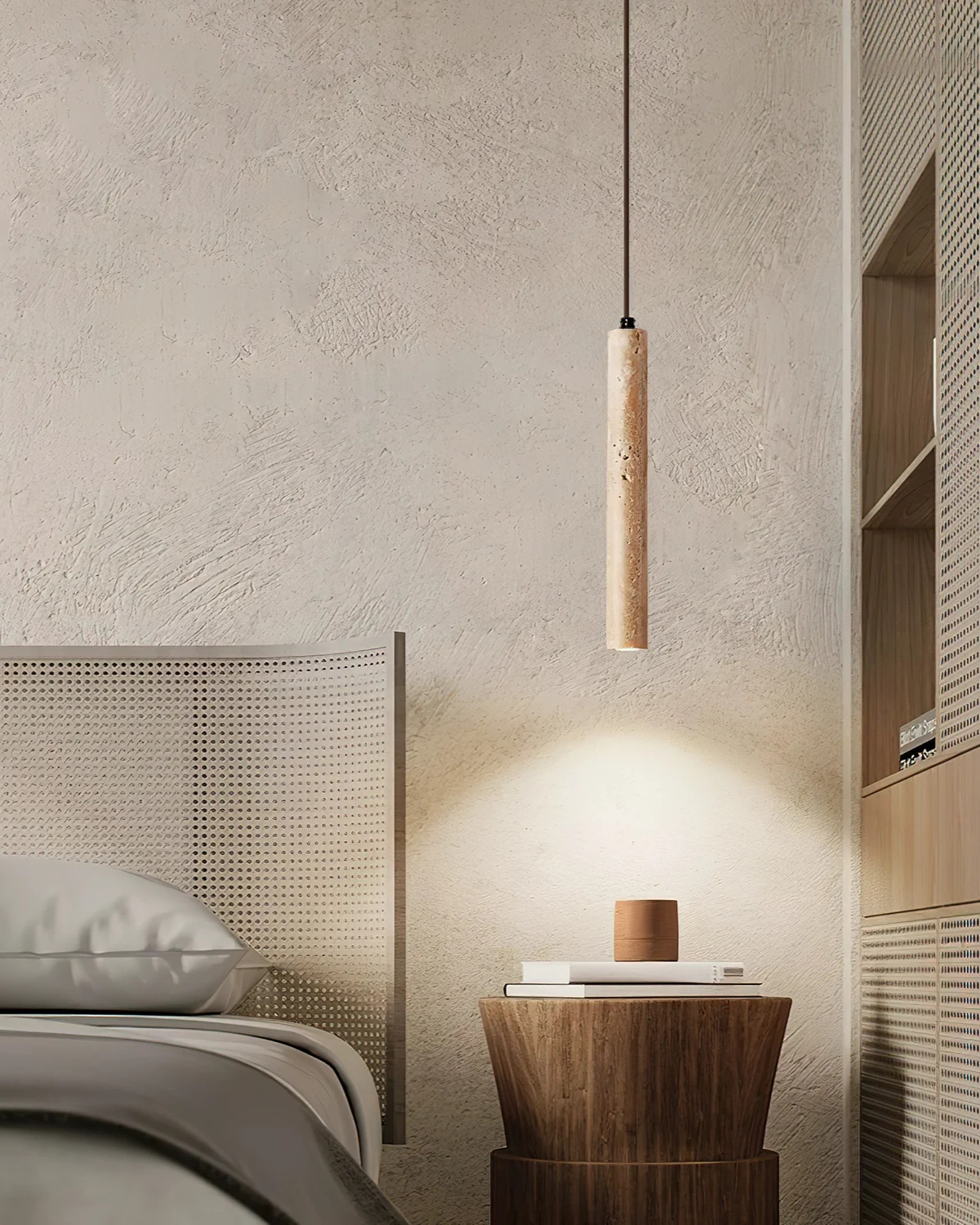 Minimalistyczna Lampa Sufitowa z Trawertynu
