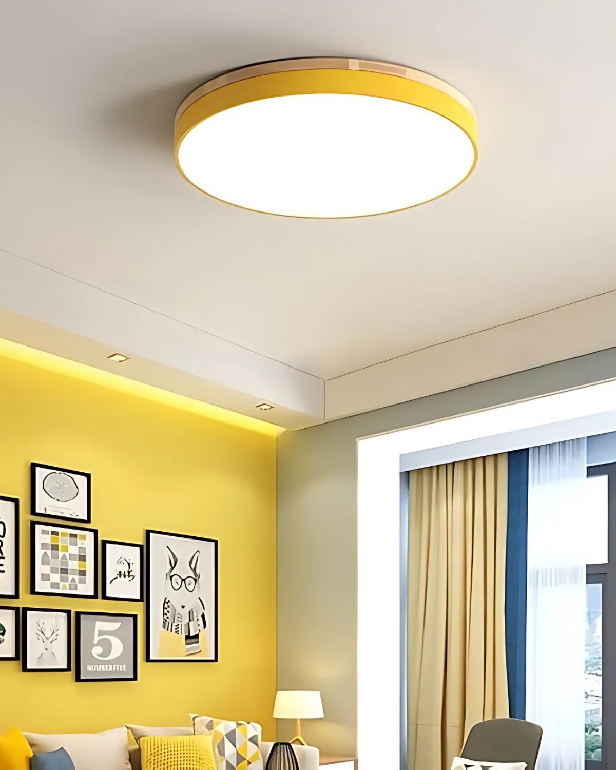 Okrągła lampa do sypialni | Lampy Sufitowe