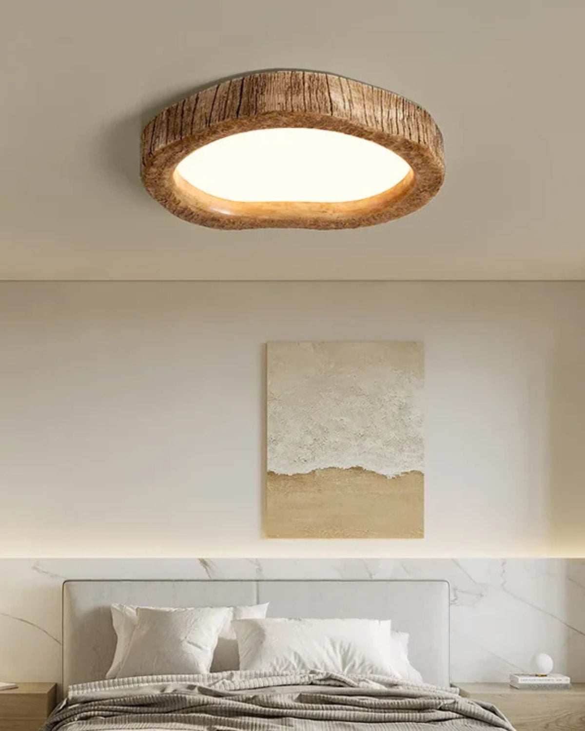 Rustykalna Lampa Sufitowa LED w Stylu Drewna