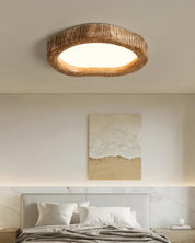 Rustykalna Lampa Sufitowa LED w Stylu Drewna