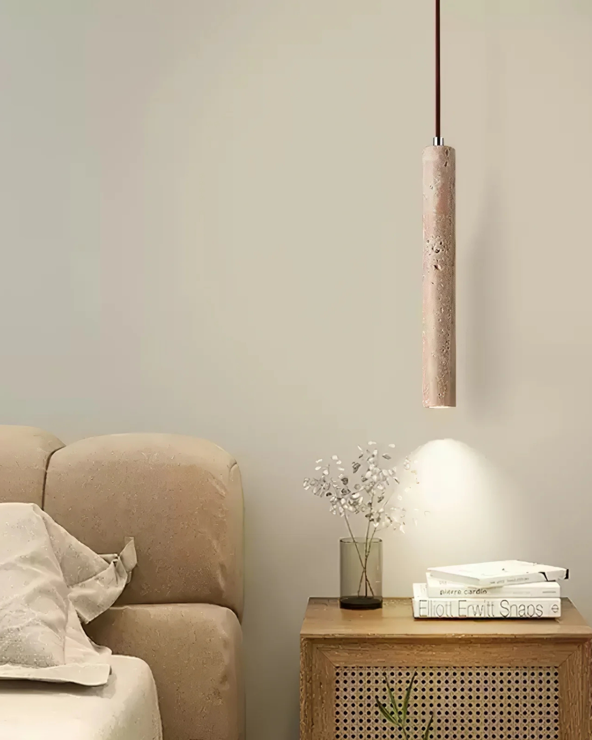 Minimalistyczna Lampa Sufitowa z Trawertynu