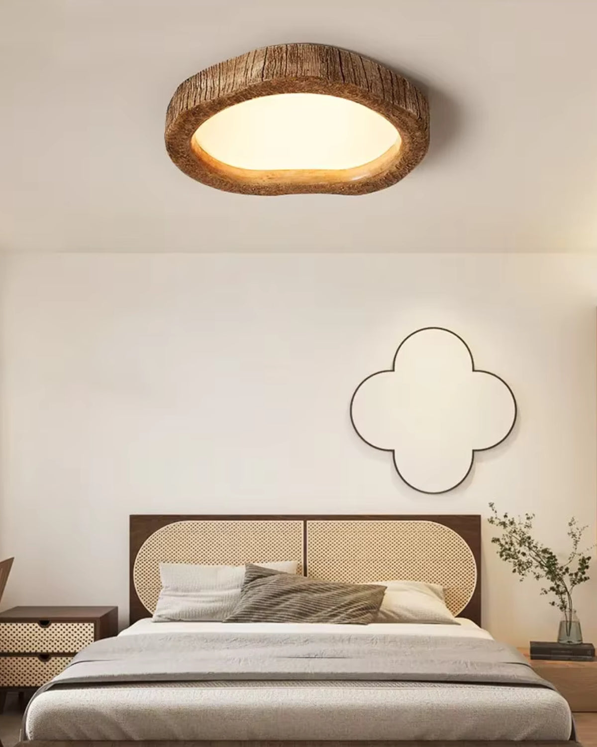 Rustykalna Lampa Sufitowa LED w Stylu Drewna