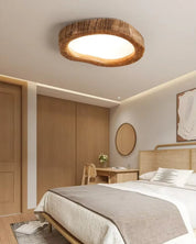 Rustykalna Lampa Sufitowa LED w Stylu Drewna