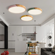 Skandynawska drewniana lampa sufitowa LED