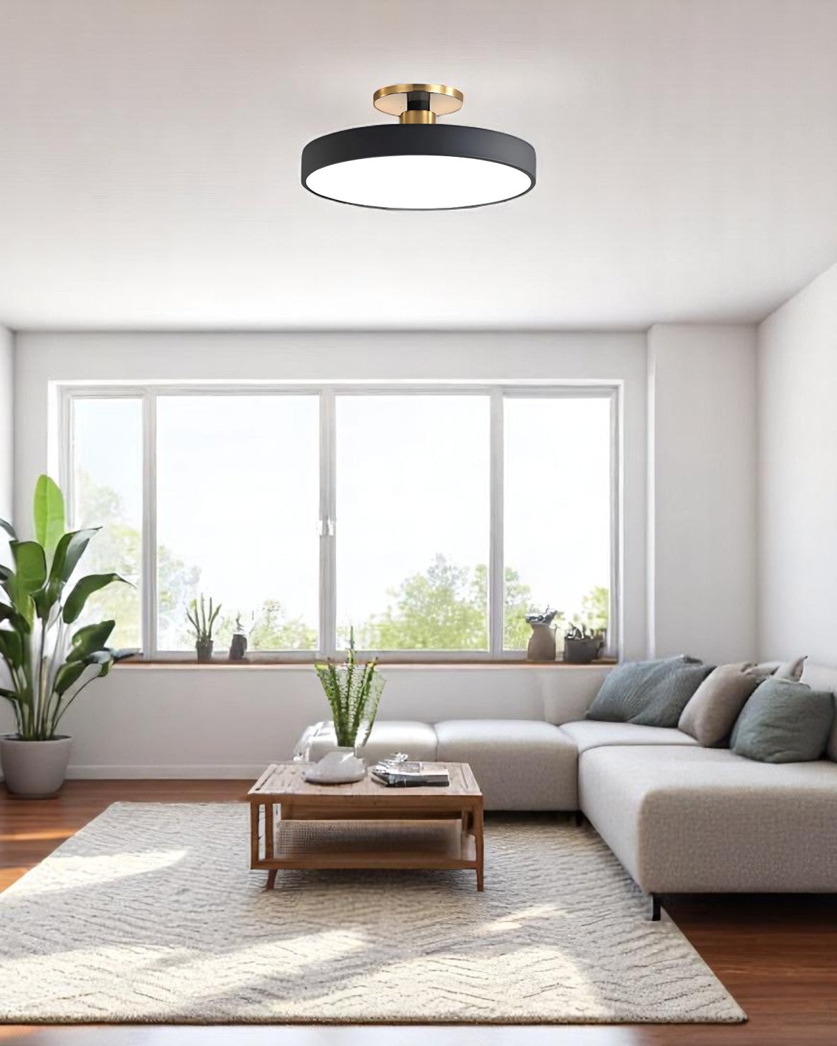 Lampa Sufitowa Półpłaska | Nowoczesny, Minimalistyczny Design z Ciepłym Oświetleniem LED