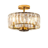 Cylindryczna Lampa Sufitowa z Panelami Kryształowymi