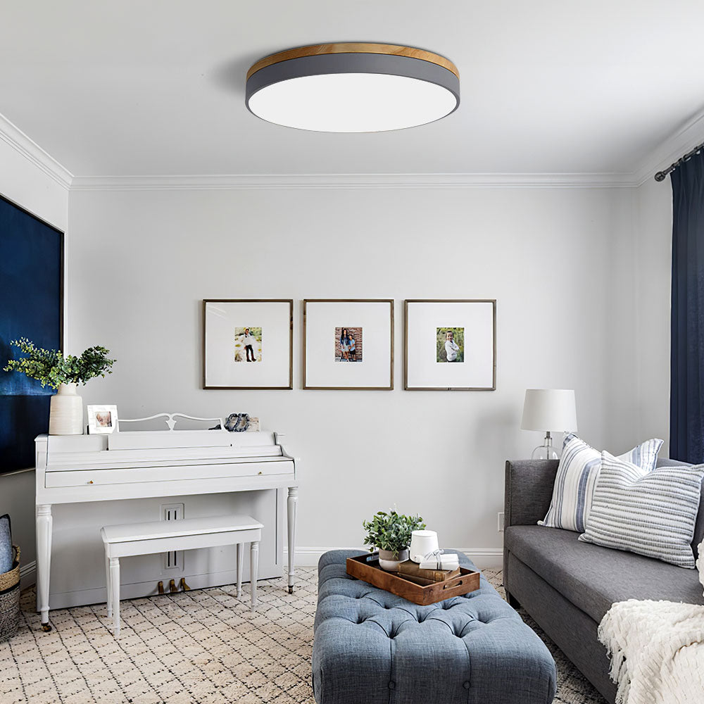 Drewniane Okrągłe Lampa Sufitowa | Lampa do Salonu