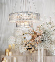 Dwupoziomowy Kryształowy żyrandol z 12 światłami | Lampa Sufitowa do Salonu