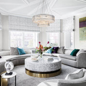 Dwupoziomowy Kryształowy żyrandol z 12 światłami | Lampa Sufitowa do Salonu