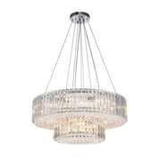 Dwupoziomowy Kryształowy żyrandol z 12 światłami | Lampa Sufitowa do Salonu