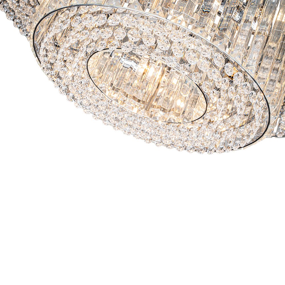 Dwupoziomowy Kryształowy żyrandol z 12 światłami | Lampa Sufitowa do Salonu