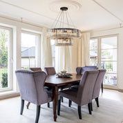 Dwupoziomowy Kryształowy żyrandol z 12 światłami | Lampa Sufitowa do Salonu