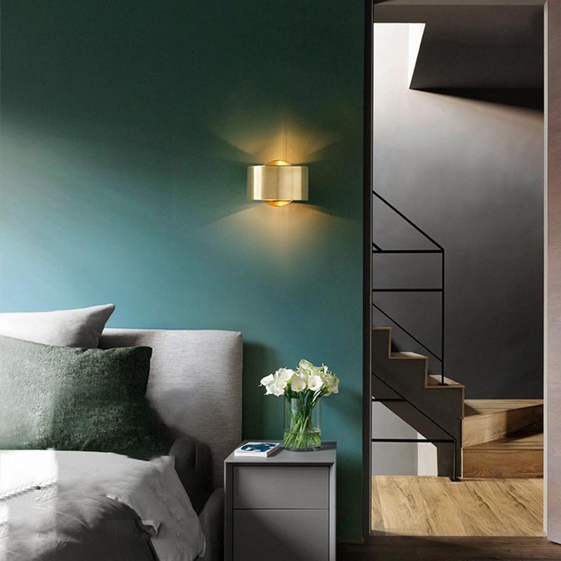 Lampa Nocna z Wykończeniem w Szczotkowanym Mosiądzu | Lampy do Sypialni