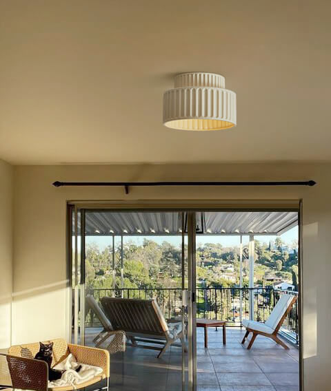 Lampa Sufitowa Kremowa | Lampa do Salonu 2-warstwowa