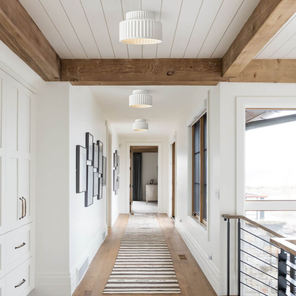 Lampa Sufitowa Kremowa | Lampa do Salonu 2-warstwowa