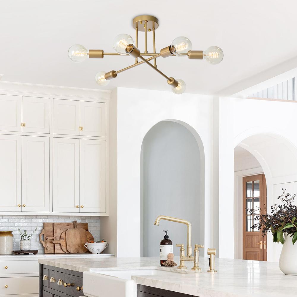 Lampa Sufitowa w Kolorze Złotym | Sputnik