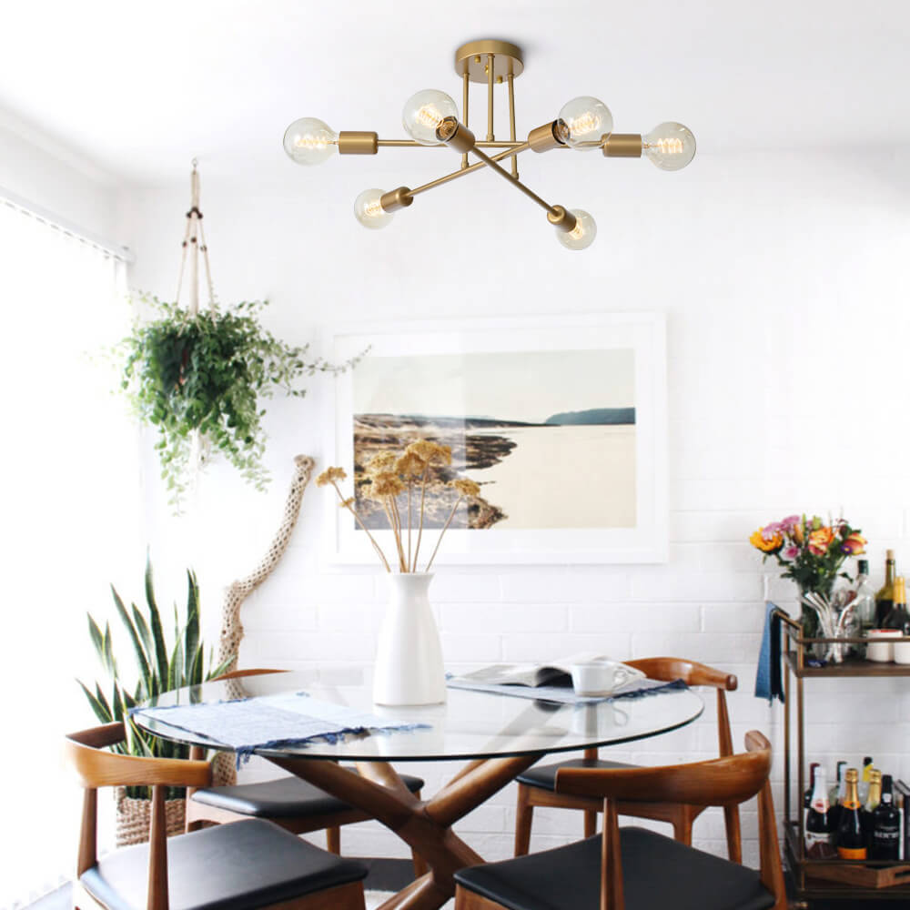 Lampa Sufitowa w Kolorze Złotym | Sputnik