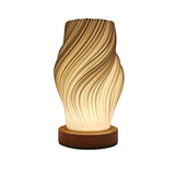 Lampa stołowa USB z drewnianą podstawą