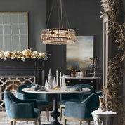 Okrągła Kryształowa Lampa Sufitowa | Efektowna