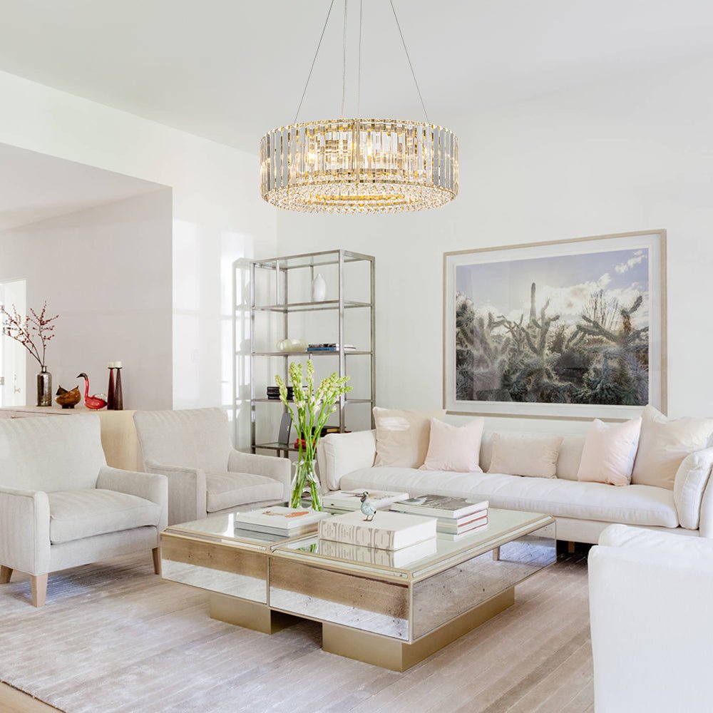 Okrągła Kryształowa Lampa Sufitowa | Efektowna