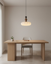 Trójkolorowa Lampa Sufitowa LED | Drewniana Podstawa