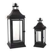 Zestaw Dwóch Metalowych Zewnętrznych Lampionów na Świece