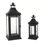 Zestaw Dwóch Metalowych Zewnętrznych Lampionów na Świece