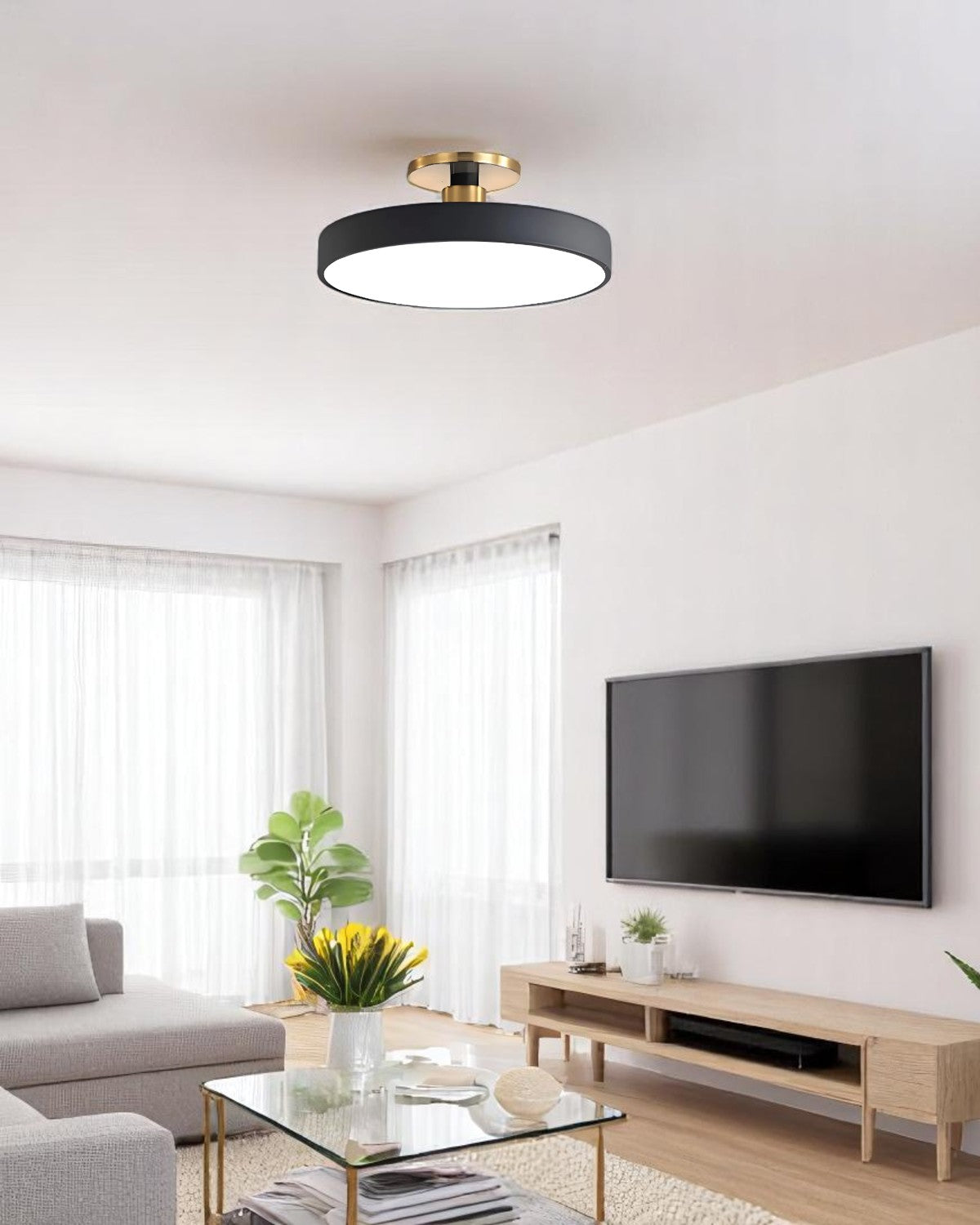 Lampa Sufitowa Półpłaska | Nowoczesny, Minimalistyczny Design z Ciepłym Oświetleniem LED