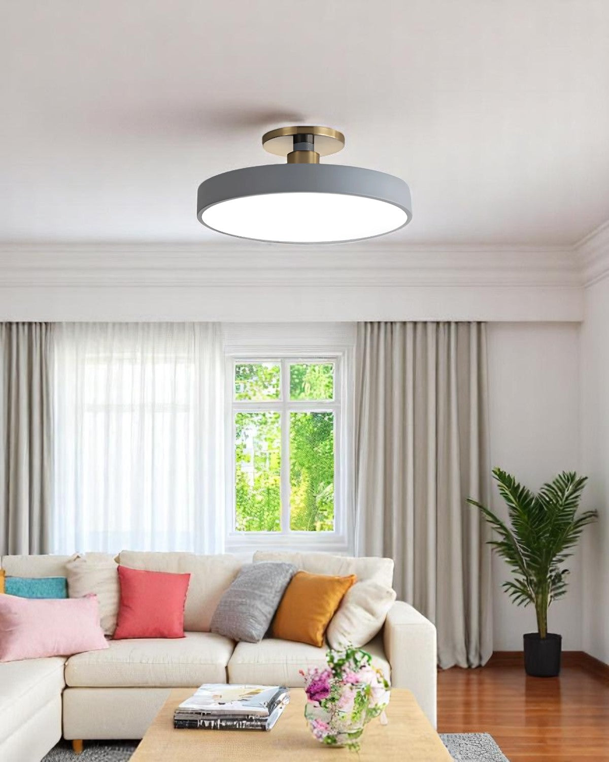 Lampa Sufitowa Półpłaska | Nowoczesny, Minimalistyczny Design z Ciepłym Oświetleniem LED