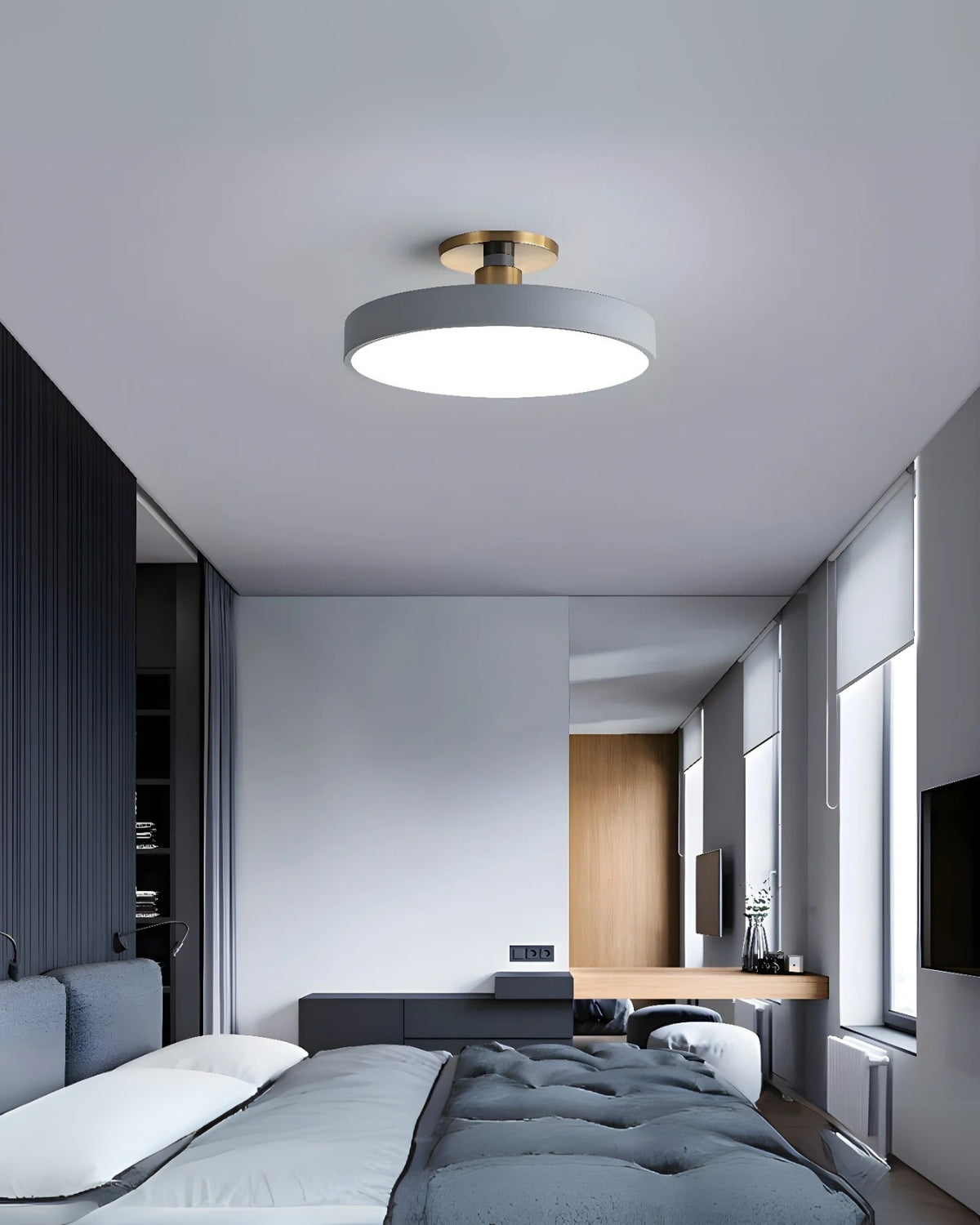 Lampa Sufitowa Półpłaska | Nowoczesny, Minimalistyczny Design z Ciepłym Oświetleniem LED